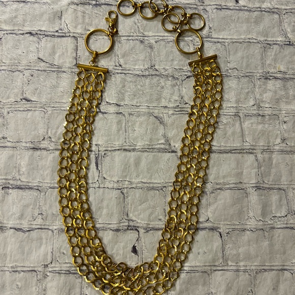 GOLD TONE 3 ATTACHED CHAINS WOMENS BELT - Picture 3 of 9